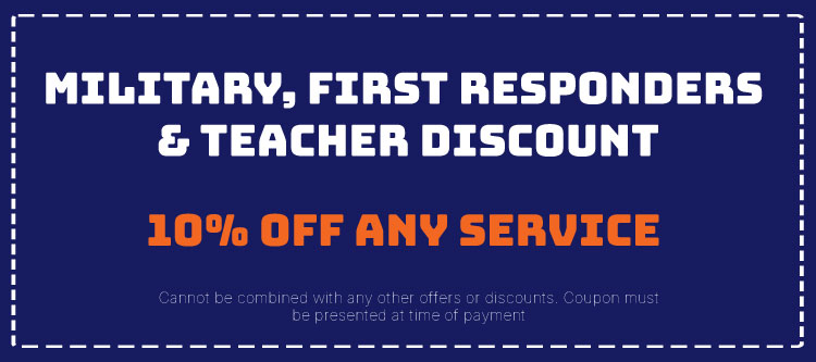 Discounts on Military, First Responders & Teacher Discount