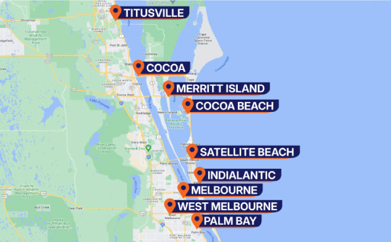 Service Areas - Rockledge Map