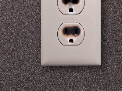 Discolored or scorched outlet cover